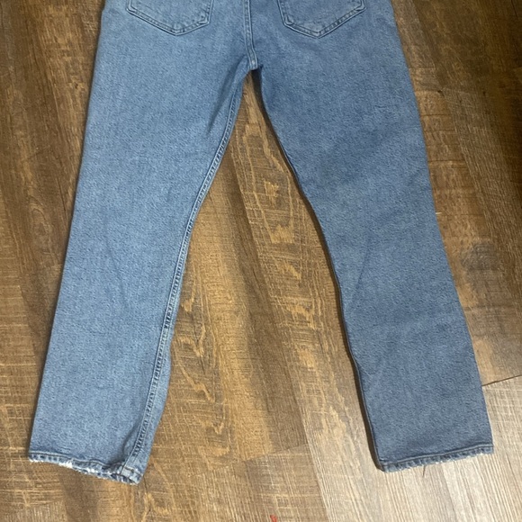 AGOLDE HIGH WAISTED STRAIGHT LEG BUTTON FLY JEANS STRETCH DENIM SZ 28 - Picture 12 of 13